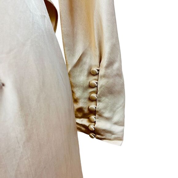 ZARA Events Champagne Open Back Dress Sz M New NWT Long Sleeve High Neck Tulip - Picture 11 of 16